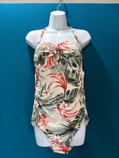 Kona Sol Women's One Piece Swimsuit XL Tropical Floral Palm Leaf Underwire
