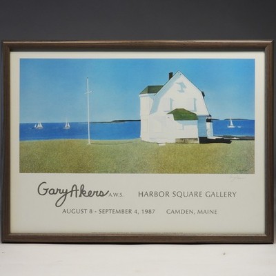 Gary Akers Marshall Point Lighthouse Port Clyde Maine Color Lithograph
