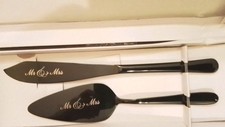 Wedding Elegant Cake Knife Server Set Faux Stainless Steel