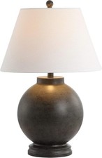 26" Dark Gray Contemporary Resin Sphere LED Table Lamp Living Room Bedroom