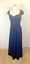 NWT - B Levkoff 496 S'heart Ruched Bodice Chiffon Gown-Sz 10 Navy -MRSP 235