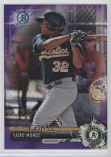 2017 Bowman Chrome Prospects Purple Refractor 95/250 Yairo Munoz #BCP203 0c6
