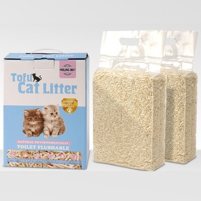 FEELING BEST  Tofu Cat Litter Natural Clumping fast Dust-free Flush-able