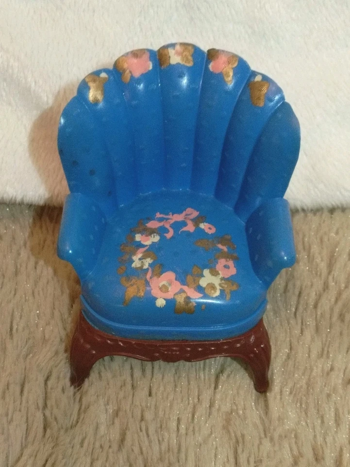 Sillón acanalado colonial pintado azul muebles silla acanalada vintage Renwal Foto 2 de 4