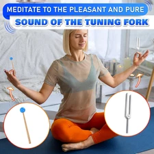 432 Hz Tuning Fork Set – 7.2'' Aluminum Alloy, Reflex Hammer, Cleaning Cloth ...