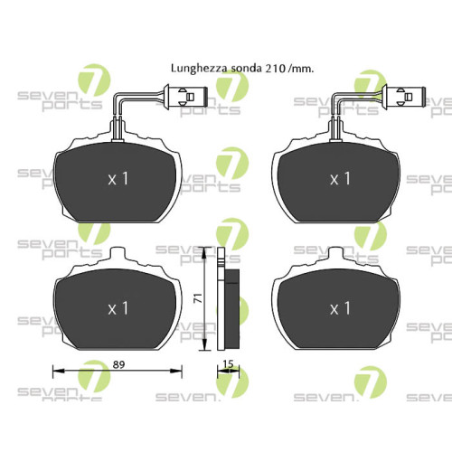 Plaquettes de frein Seven Parts SVP28900 anti-sifflement pour routière Lexus