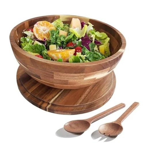 Salad Bowls Wood Salad Bowl Set with Lid Acacia Wood 10.5in wood salad bowl