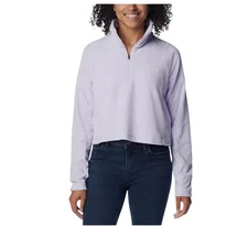 Columbia Womens Glacial Cropped II 1/2 Zip Top Purple Medium NEW!