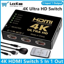 4K HDMI Switch Switcher Selector 5 Port Splitter Hub IR Remote For HDTV PS4 UK