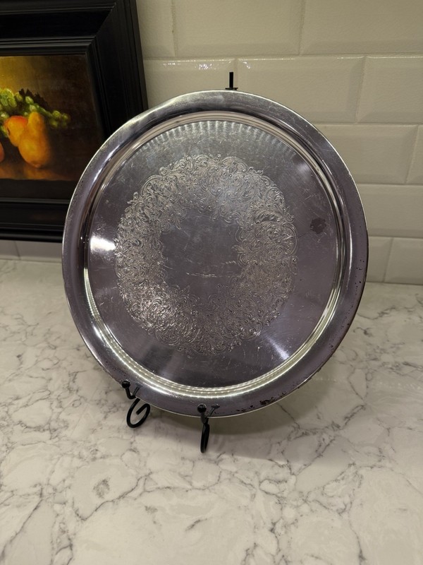 Vintage Academy Silver On Copper Tray