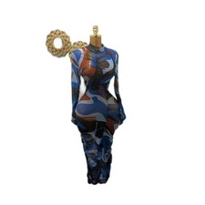 Monica Ahanonu x Target Black History Month Mesh Maxi Dress Blue Multi XL