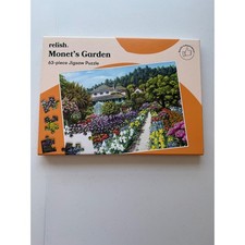 Relish Monet's Garden 63 Pc Puzzle Memory Dementia Alzheimers Autism COMPLETE