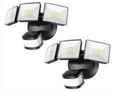 2 Pack Motion Sensor Outdoor Lights, 3500LM/26W and 240° Big Motion Sensor, D...
