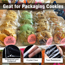 5x5 inch 200Pcs Clear Cookie Bags Cellophane Self Adhesive Small Candy Treat ...