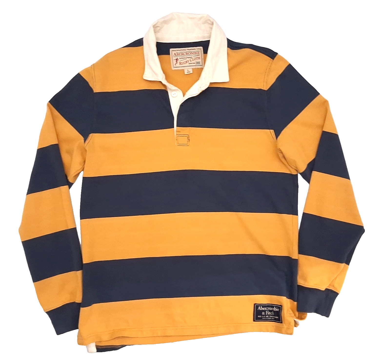 VTG Abercrombie Fitch Rugby Shirt Mens 42 Blue Yellow-No Tariff