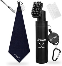 Golf Club Brush Cleaner with Clip, Easy Cleaning with Nylon Bristle, Holds 5 Oun