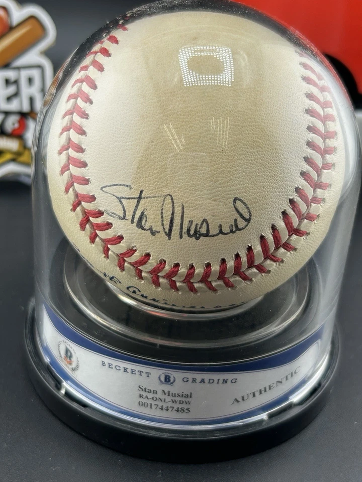 Stan Musial Signed Autographed Beckett Encased Baseball 30th Anniv. Inscr. (CB) - Image 2 of 3