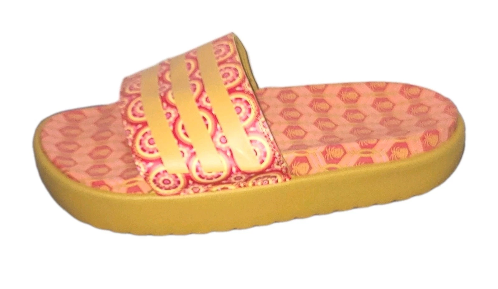 Adidas Uomo 11 EU 44.5 Arancione Oro Adilette Platform Slide OTTIME Condizioni