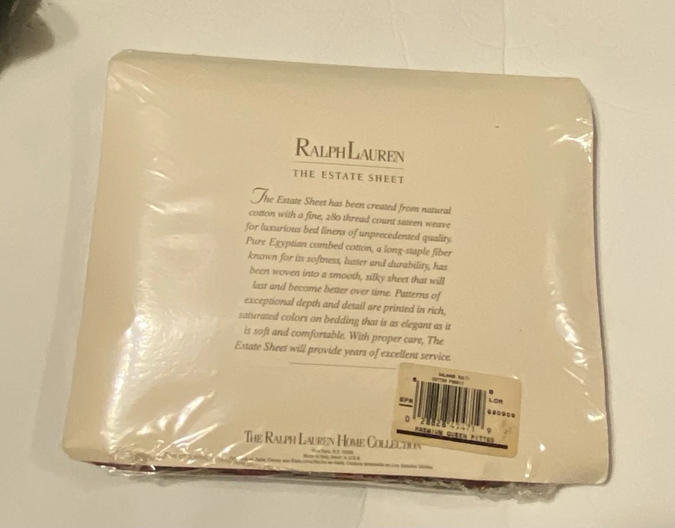 Ralph Lauren Galahad Juego de Sábanas Reina Paisley Rojo 4 piezas Satén Raro De Colección ¡Nuevo! Foto 4 de 4