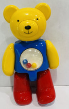 Vintage Ambi Toys Bear Rattle Baby Toddler Toy Primary Colors Nursery Decor BIN4