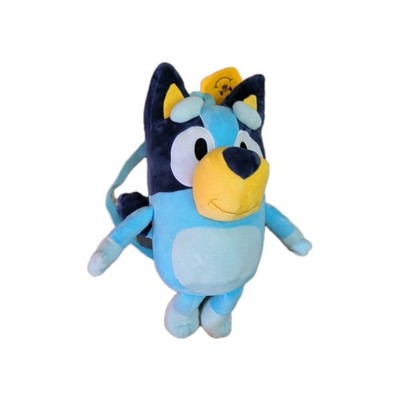  Bluey Plush Backpack   Stuffed Character Kids Plush Bag, Adjustable Straps, Zip
