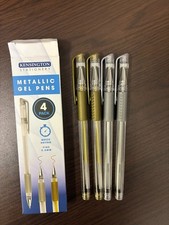 4 Pack Metallic Gel Pens Silver and Gold Fine Writer 0.5mm Quick Drying Pen
