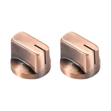 2Pcs 6.4mm Shaft Hole Knobs Pointer Control Knobs with Set Screw Bronze Tone