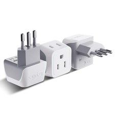 Italy Travel Plug Adapter, Chile Plug Adapter with Dual USA Input, Compact Ty...