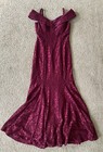 Brautjungfer Kleid lang rot Kleid funkelnd und funkelnd rundum schön weinrot