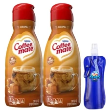 CoffeeMate Caramel Liquid Coffee Creamer 32 oz 2 packs w/ Bottle