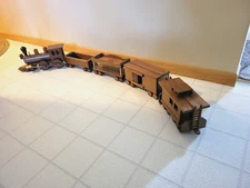 Custom Handcrafted Walnut Homemade Wooden Train