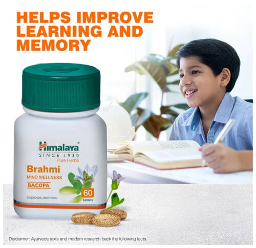 Himalaya Brahmi Tablets (60tab) BACOPA | Mind Wellness & Enhance Memory - Picture 3 of 3