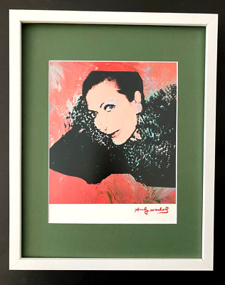 ANDY WARHOL + RARE 1984 SIGNED HELENE ROCHAS PRINT MATTED AND FRAMED