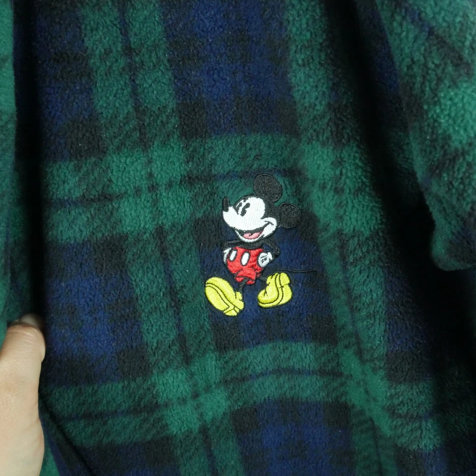 Disney Para Hombre S/M Bata Vellón Cuadros Bordada Mickey Mouse Cabincore Papá Largo Foto 2 de 4