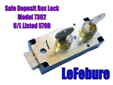 LeFEBURE SAFE DEPOSIT BOX LOCK with TWO KEYS, 7302 (1 DEPOSITOR, 1 GUARD KEY)
