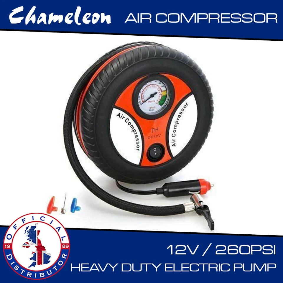 12V Air Pump Compressor Heavy Duty Powerful Car Tyre Electric Inflation 260PSI