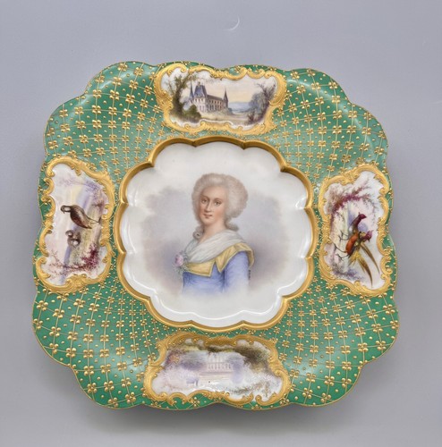 Antique Sevres French Porcelain Handpainted Plate Portrait Elizabeth Tuileries - Picture 9 of 9