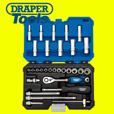 Draper 16444 1/4 Zoll Vierkantbohrer metrisch Steckschlüsselsatz 30 Stück