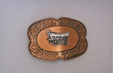 Western Style Covered Pioneer Wagon Belt Buckle