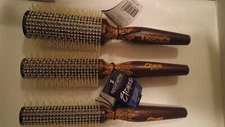 SPORNETTE  ETCHED THERMAL CERAMIC ROUNDER HAIR BRUSH  SET - 3 brushes New