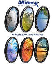 Graduated Color Multicoated 6pcs Filter Set with Pouch for DSLRs Camera