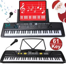 61 Key Electronic Keyboard Piano with Music Stand Microphone For Kids/Adult US