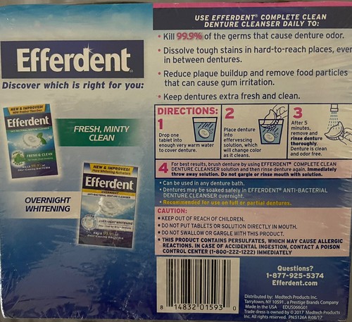 Efferdent Zahnersatzreiniger - 252 Tabletten werkseitig versiegelte Zähne - Bild 2 von 2