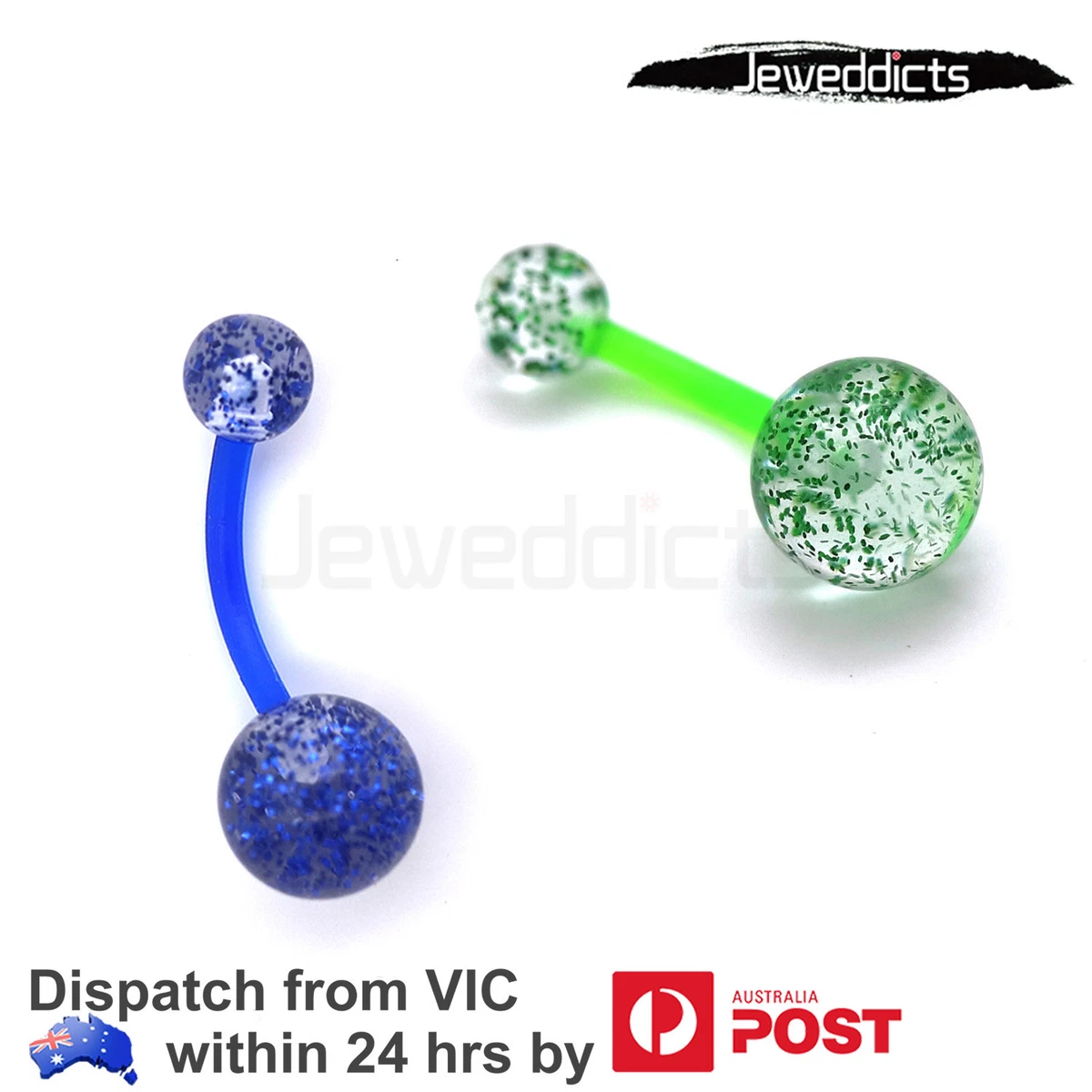 2PCS Navel Buttons Belly Piercing Bar Candy Colours Bioplast Body Jewellery