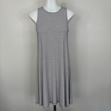 Old Navy Swing Dress XS White Black Striped Sleeveless Stretch Casual Women's