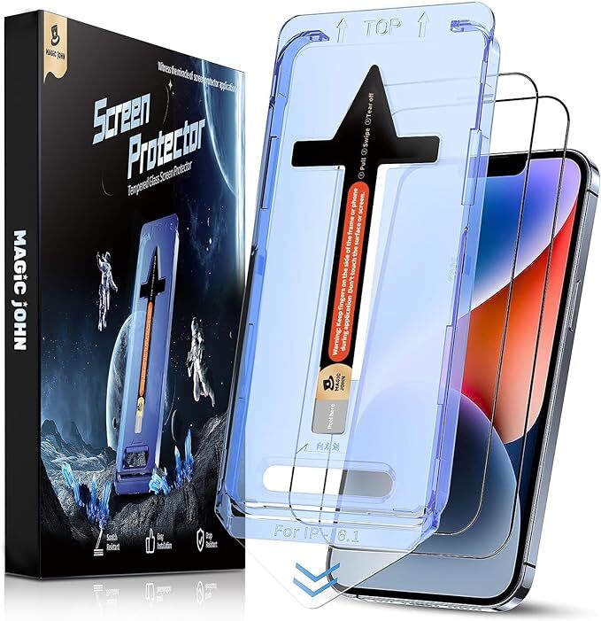 2 Pack MAGIC JOHN SCREEN PROTECTOR, FITS ON IPHONE 16,15,14,13