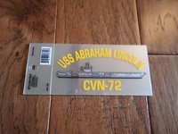 U.s Military Navy Uss Abraham Lincoln Cvn-72 Window Decal Bumper Sticker. U.s Military Navy Uss Abraham Lincoln Cvn-72 Window Decal Bumper Sticker.