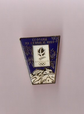 RARE PINS PIN'S .. OLYMPIQUE OLYMPIC ALBERTVILLE 1992 LOGO OR GOLD 3D BIG ~21