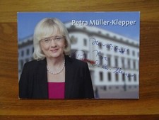 Petra Müller-Klepper autografo cartolina autografa politica politica MdL CDU Assia