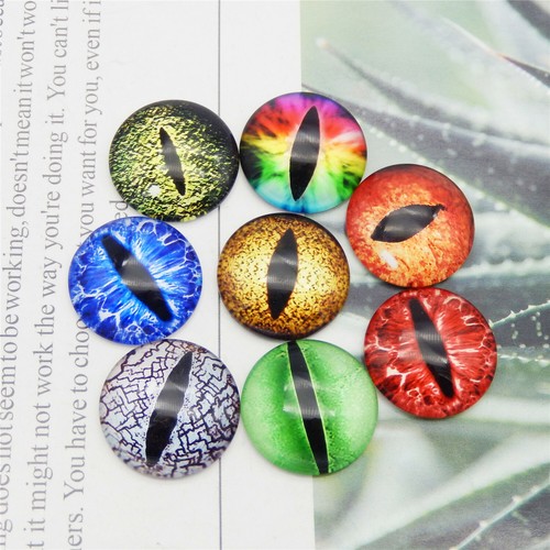 6-30mm Assorted Half Round Evil Dragon Eye Flat Back Glass Cabochon Dome Jewelry - Picture 8 of 10